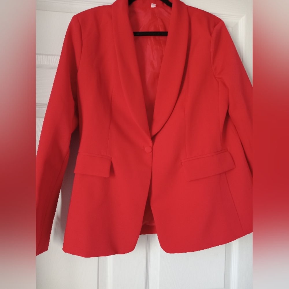 Red shein blazer size large